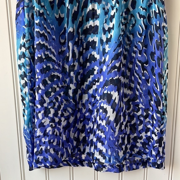 CHARLIE JADE Blue Silk Sheer Pop Over Swim Cover Up Size Small - Picture 8 of 11